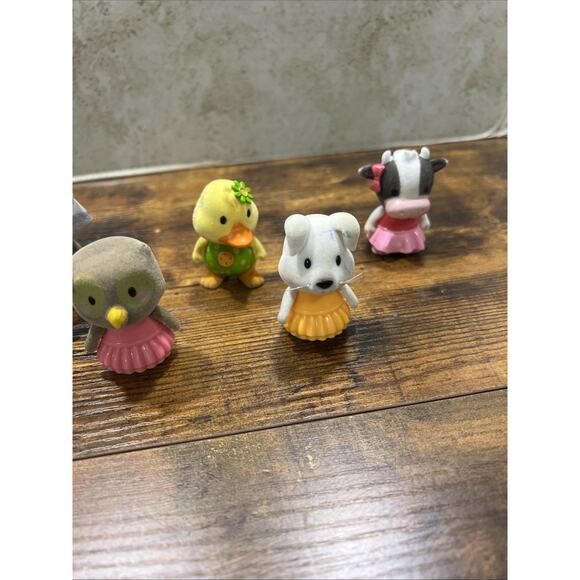 Li’l Woodzeez Bobbleez Lot Of8Cow Duck Raccoon Owl Fox Mouse Squirrel Dog Read - Picture 3 of 7